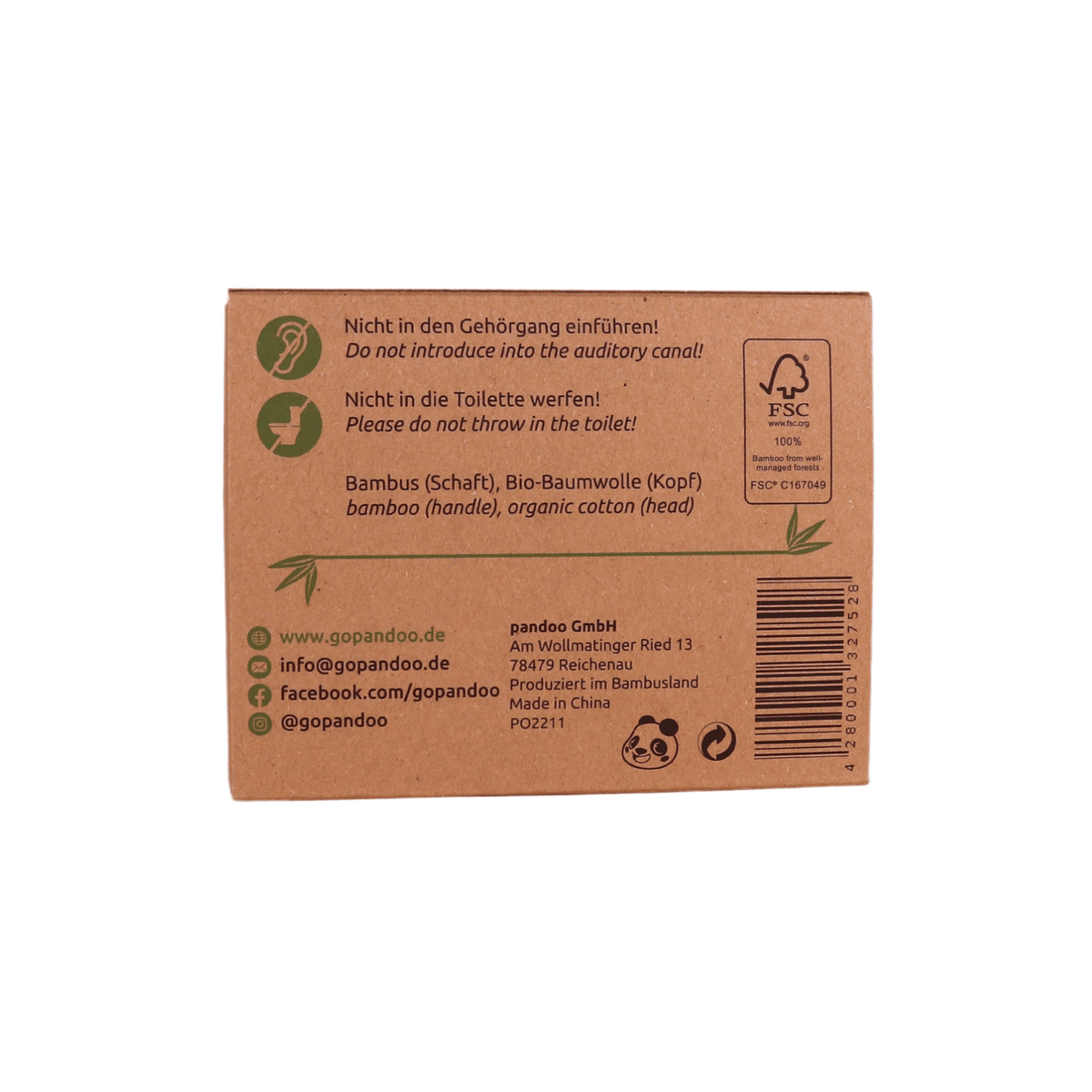 pandoo Wattestäbchen Wattestäbchen für Kinder und Babys mit Sicherheitskopf