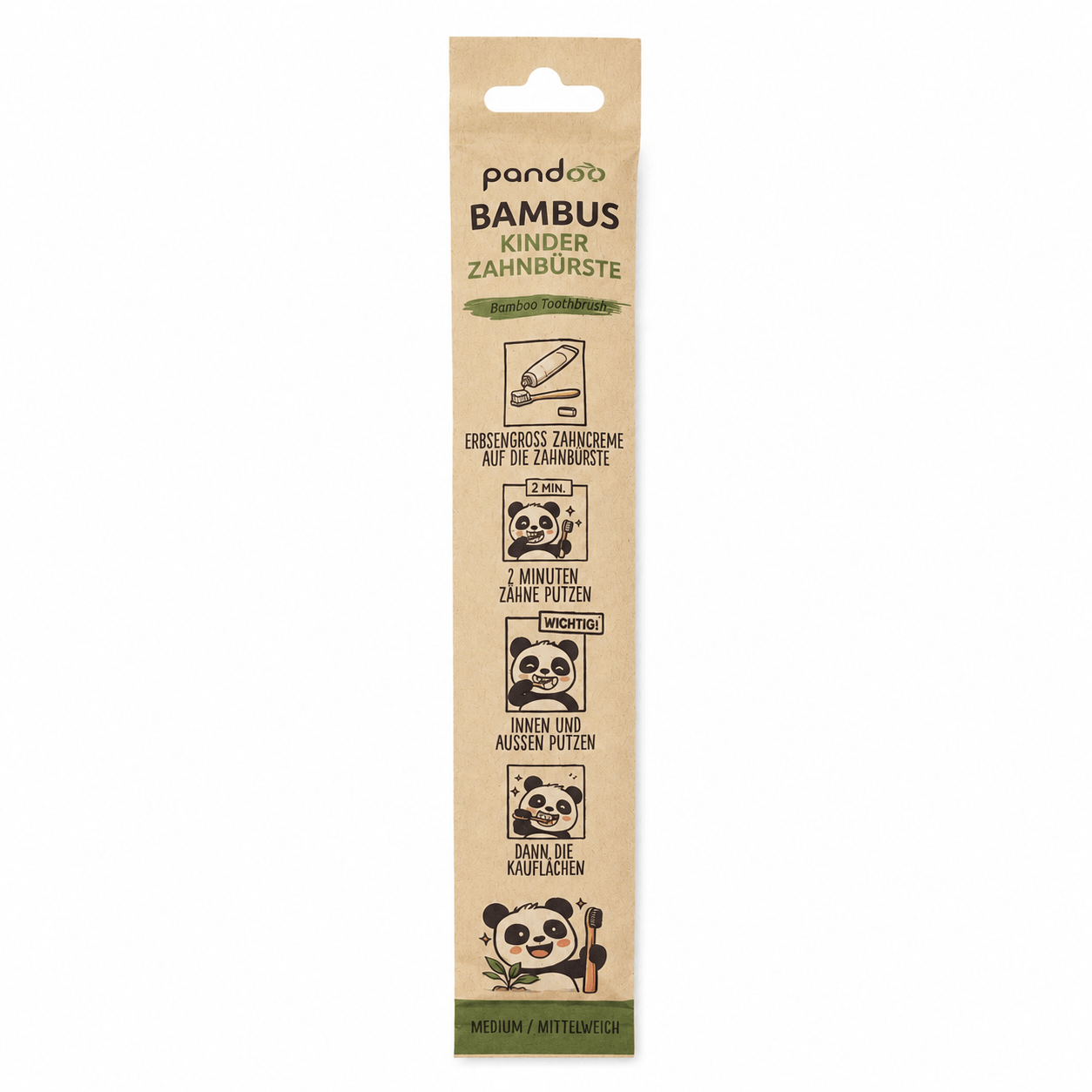 pandoo Zahnbürste Kinder Bambus Zahnbürsten