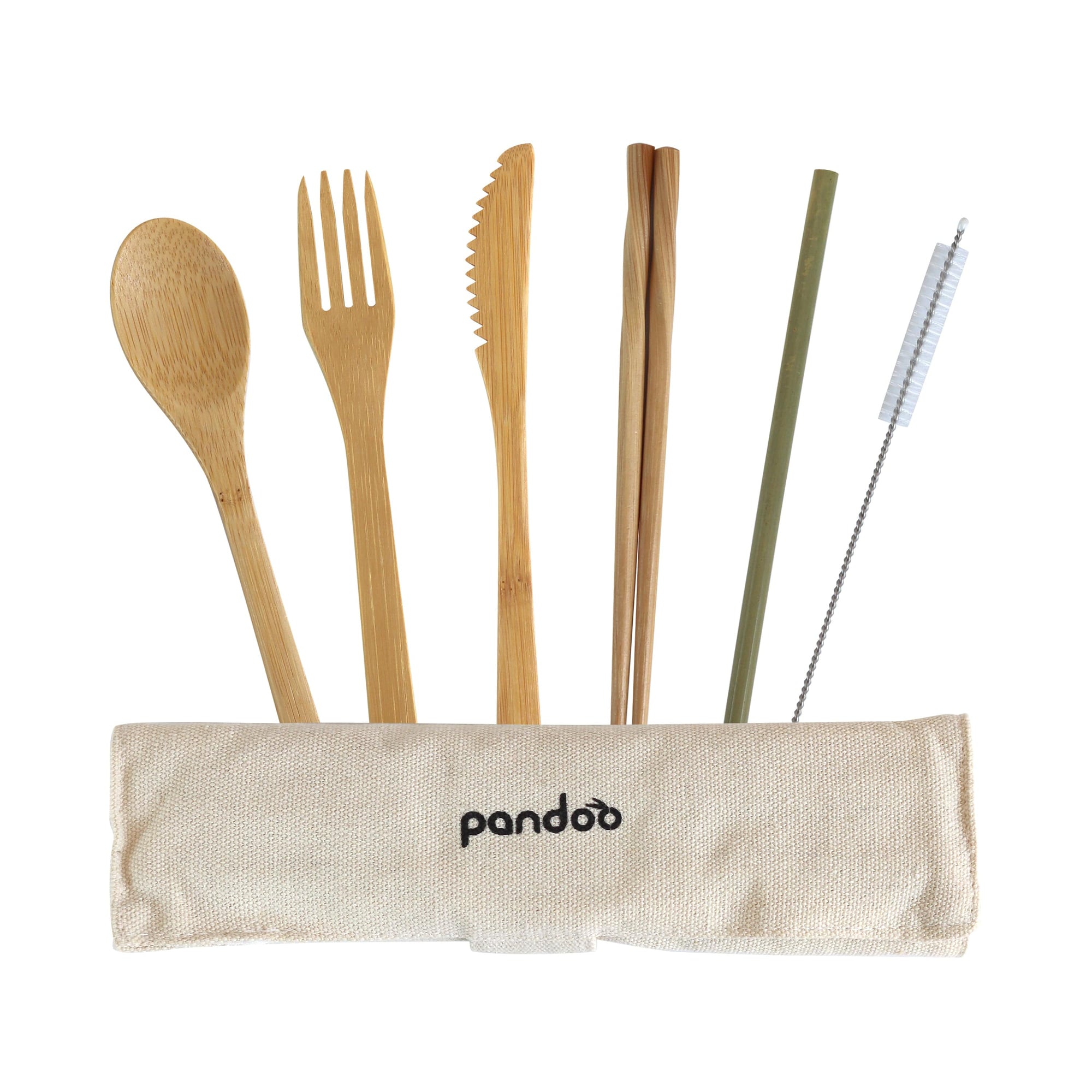 pandoo Bambus Picknick und Reise Besteck-Set