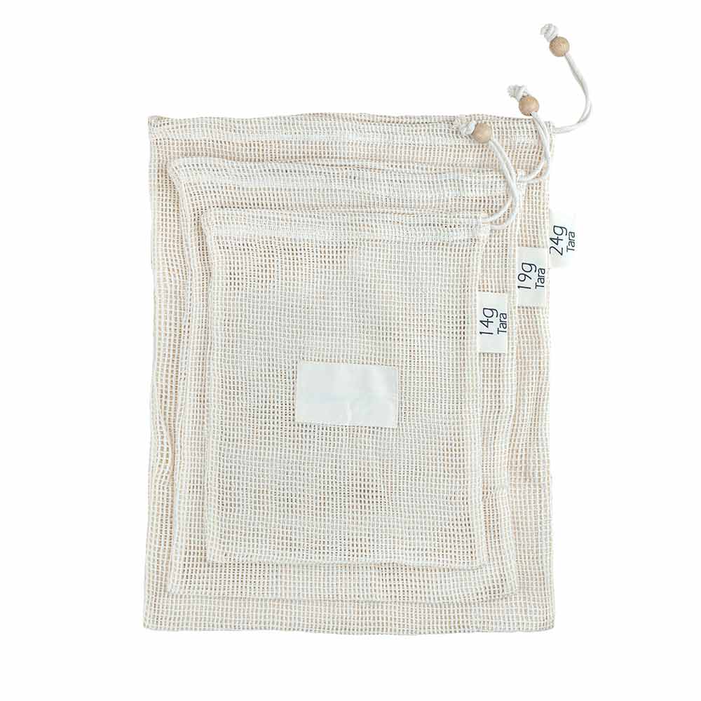 pandoo Gemüsenetz Obst- und Gemüsenetze | 3er- und 6er-Set | Bio Baumwolle