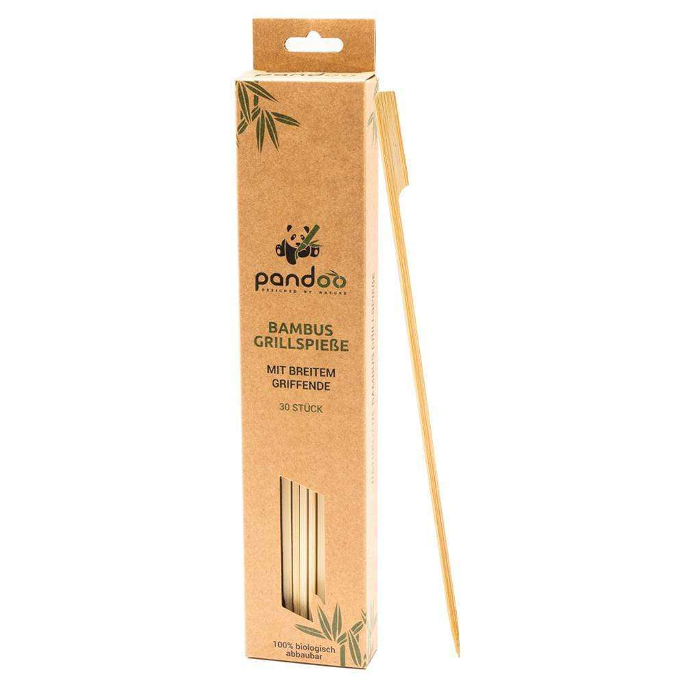 pandoo Grillstick 30 Grillsticks mit breitem Griff aus Bambus