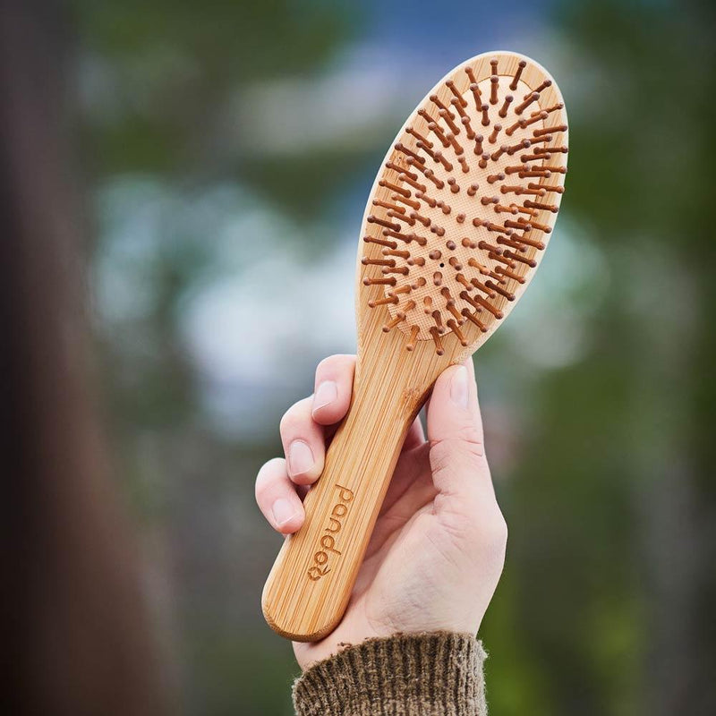 pandoo Bambus Haarbürste mit Naturborsten