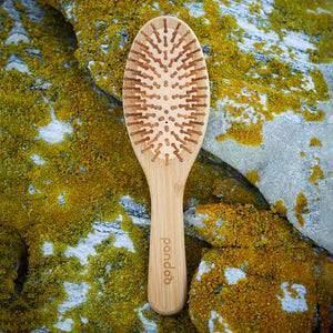 pandoo Haarbürste Bambus Haarbürste mit Naturborsten