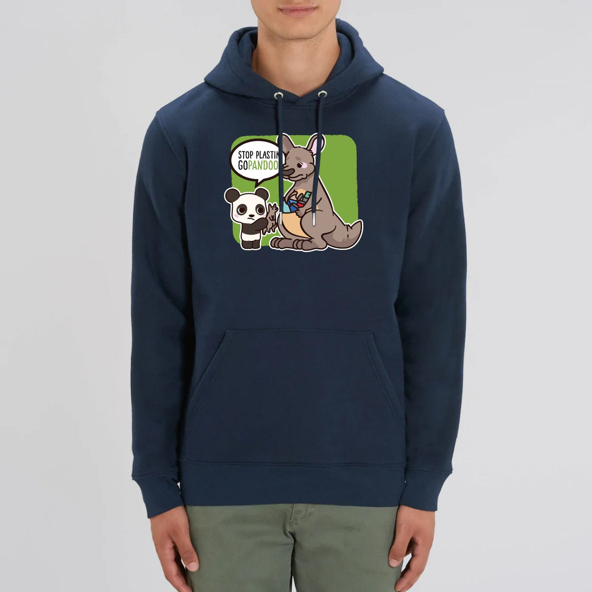 pandoo Hoodie - CRUISER - Stanley - DTG XS / Navy Hoodie Stop Plastik aus Bio-Baumwolle | Unisex | Känguru