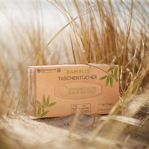 pandoo Hygienepapier Bambus Taschentücher 3-lagig | 100% Bambus | Plastikfreie Verpackung