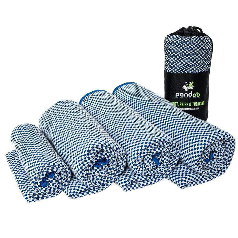 pandoo Reisehandtuch S - 80x40cm / Dunkelblau Reisehandtuch mit Bambus Aktivkohlefasern