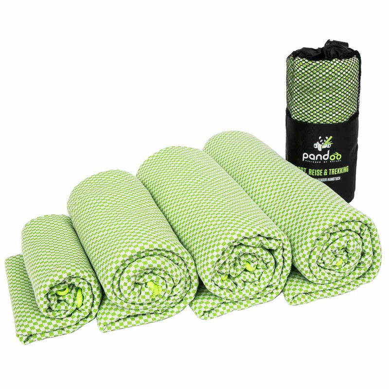 pandoo Reisehandtuch S - 80x40cm / Grün Reisehandtuch mit Bambus Aktivkohlefasern