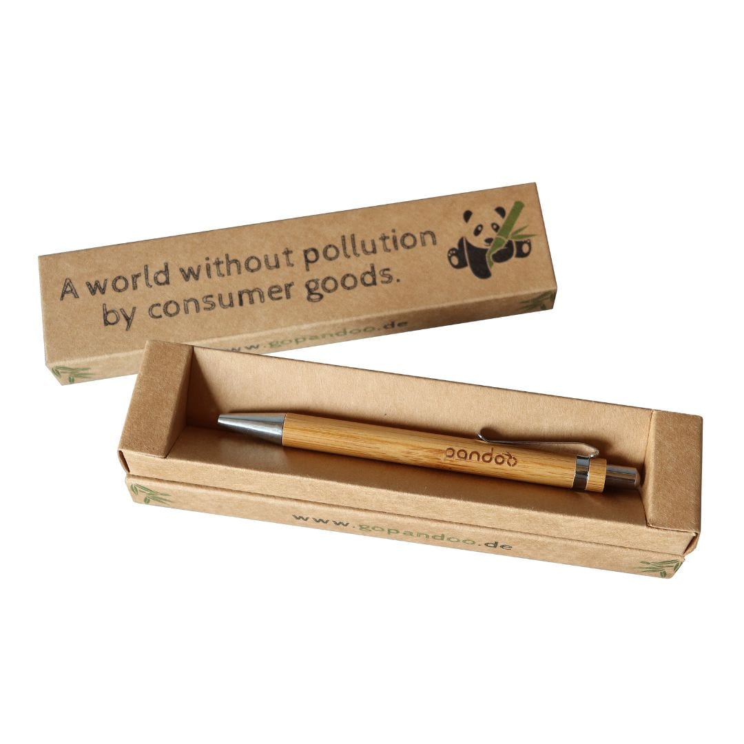 pandoo Schreibstifte, Kugelschreiber & Füller 1 Stück Bambus Kugelschreiber | Handgefertigter Stift zum Schreiben