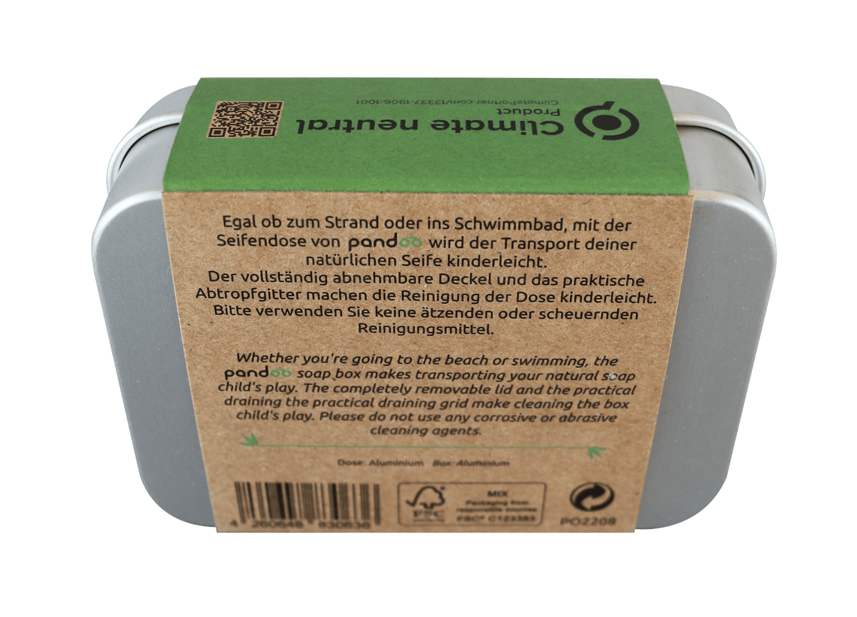 pandoo Seifendose Seifendose aus Aluminium mit Abtropfgitter