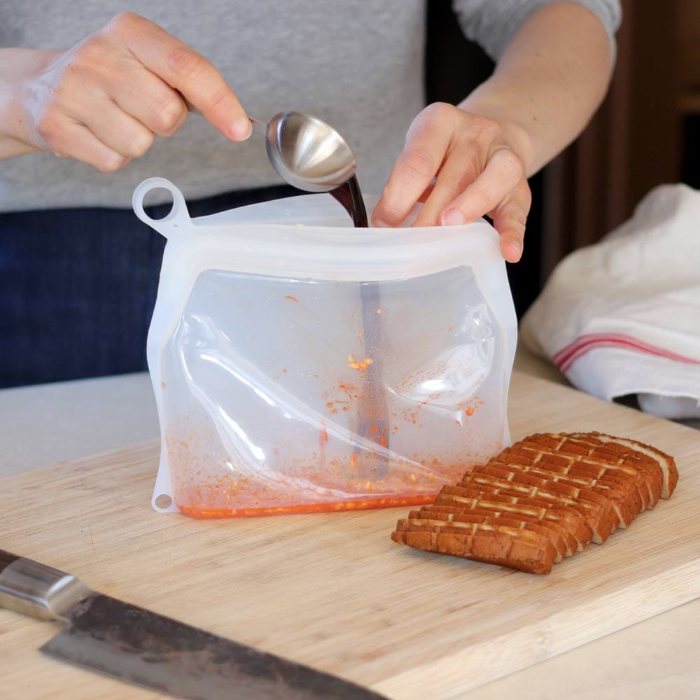 pandoo Silikonbeutel Set (1x500ml + 1x1000ml + 1x1500ml) Wiederverwendbare Silikonbeutel | Lebensmittel- und Gefrierbeutel