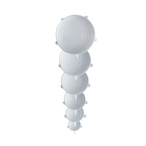 pandoo Silikondeckel Weiß Wiederverwendbar Silikondeckel | 6er Set