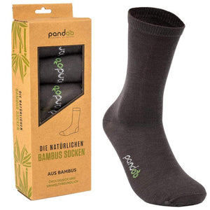 pandoo Socken 35 - 38 / Grau Bambus Business Socken - 6er Pack
