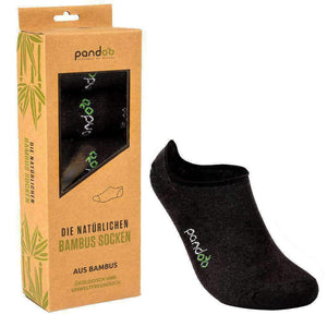 pandoo Socken 35 - 38 / Schwarz Bambus Füßlinge - 6er Pack