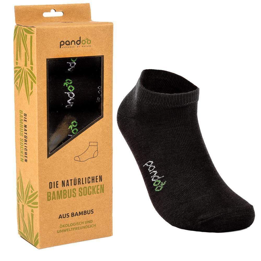 pandoo Socken 35 - 38 / Schwarz Bambus Sneaker Socken - 6er Pack