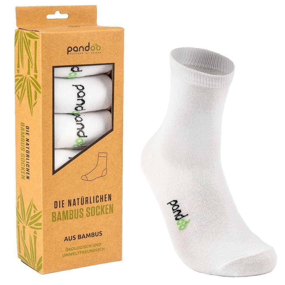 pandoo Socken 35 - 38 / Schwarz Bambus Sportsocken - 6er Pack