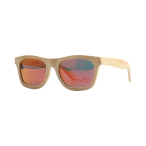 pandoo Sonnenbrille Heller Rahmen / Orange-polarisiert Bambus Sonnenbrille Unisex | polarisiert | UV400 | Blau | Türkis | Orange
