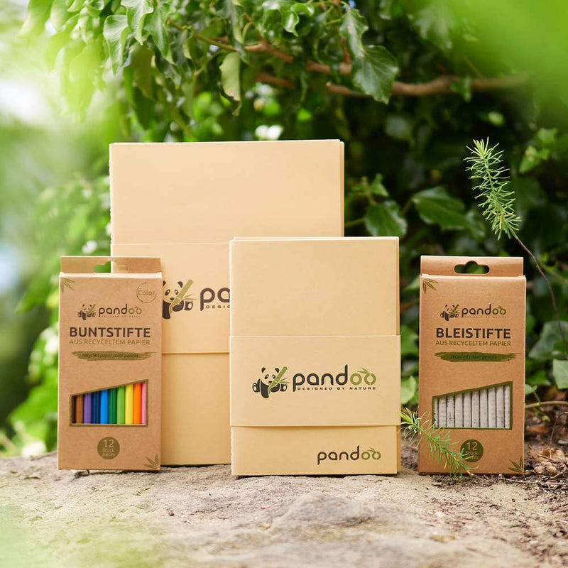 pandoo Stifte 12 Bleistifte 12 Bleistifte aus recyceltem Zeitungspapier