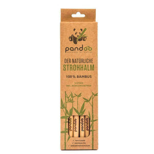 pandoo Strohhalm Plastikfreie Strohhalme aus Bambus - 100% Naturprodukt | Normale- und Cocktail-Größe