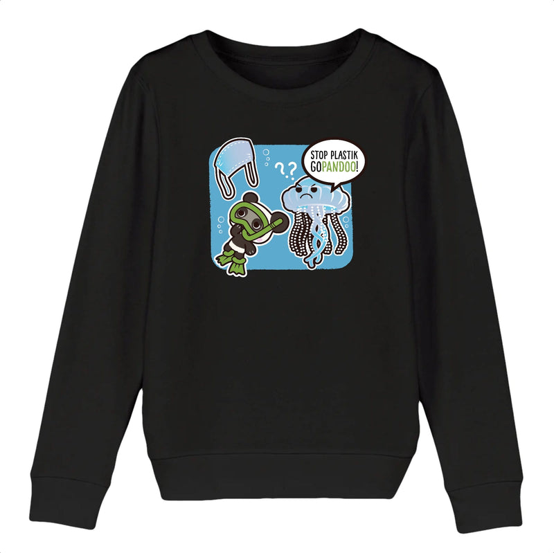 T-Pop Child Sweat-shirt Mini Changer - Stanley/Stella - DTG 3-4 years / Black Kinder Sweat-Shirt | Pullover aus Bio-Baumwolle | Unisex | Qualle