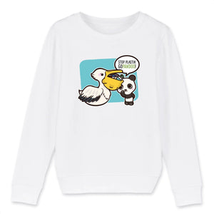 T-Pop Child Sweat-shirt Mini Changer - Stanley/Stella - DTG 3-4 years / White Kinder Sweat-Shirt | Pullover aus Bio-Baumwolle | Unisex | Pelikan