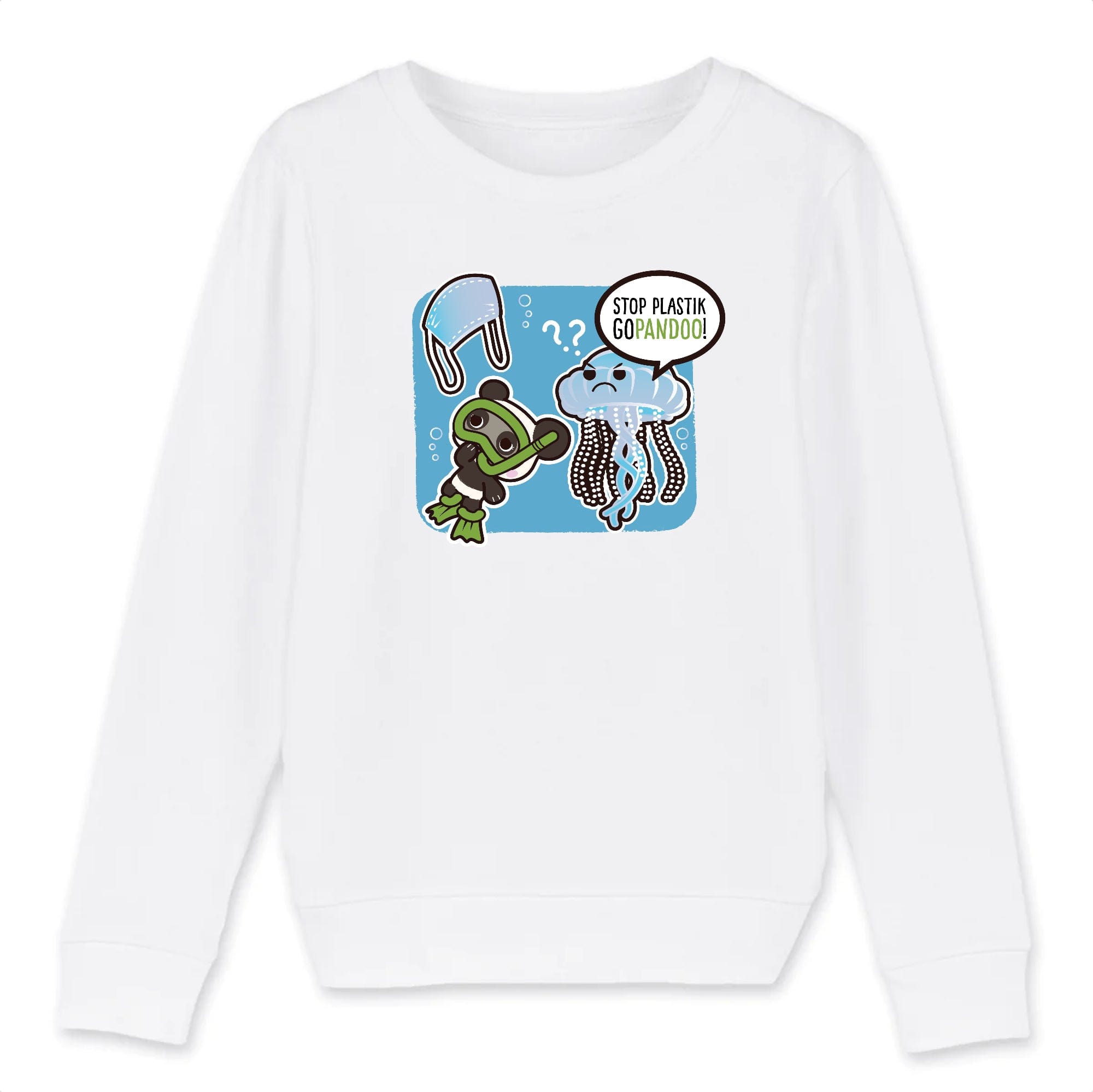 T-Pop Child Sweat-shirt Mini Changer - Stanley/Stella - DTG 3-4 years / White Kinder Sweat-Shirt | Pullover aus Bio-Baumwolle | Unisex | Qualle