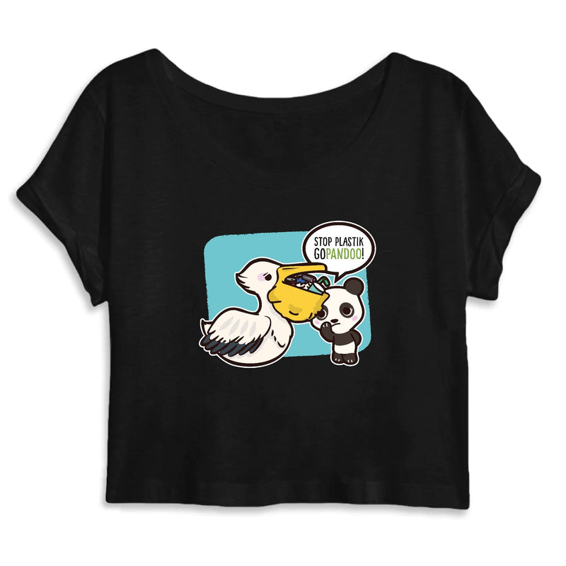 T-Pop Mantis - Crop top - DTG S / Black Crop Top aus Bio-Baumwolle | Pelikan
