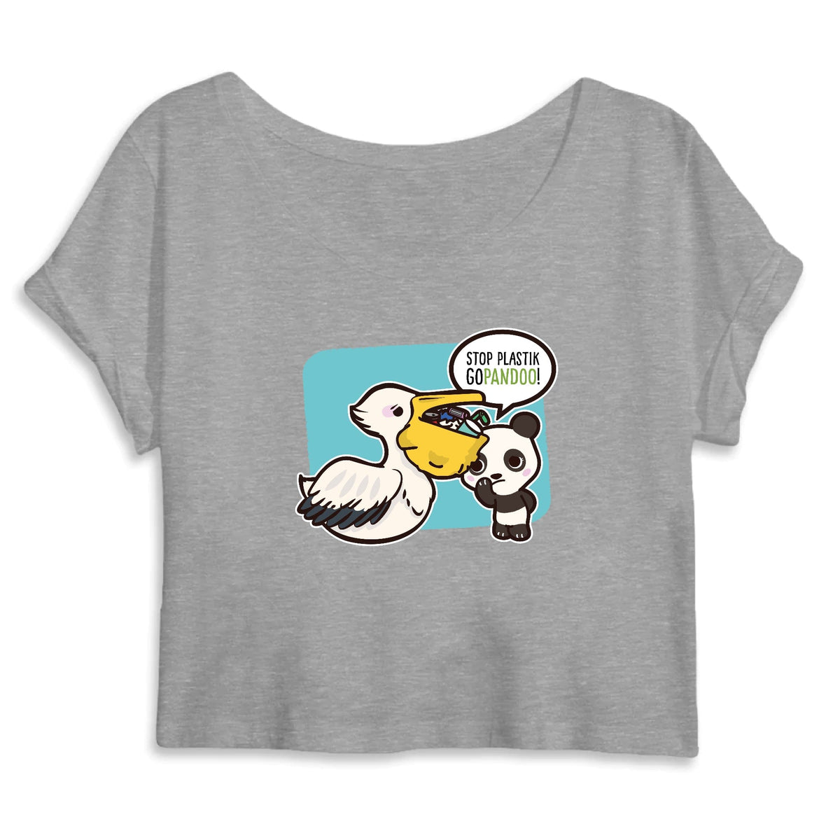 T-Pop Mantis - Crop top - DTG S / Grey Crop Top aus Bio-Baumwolle | Pelikan