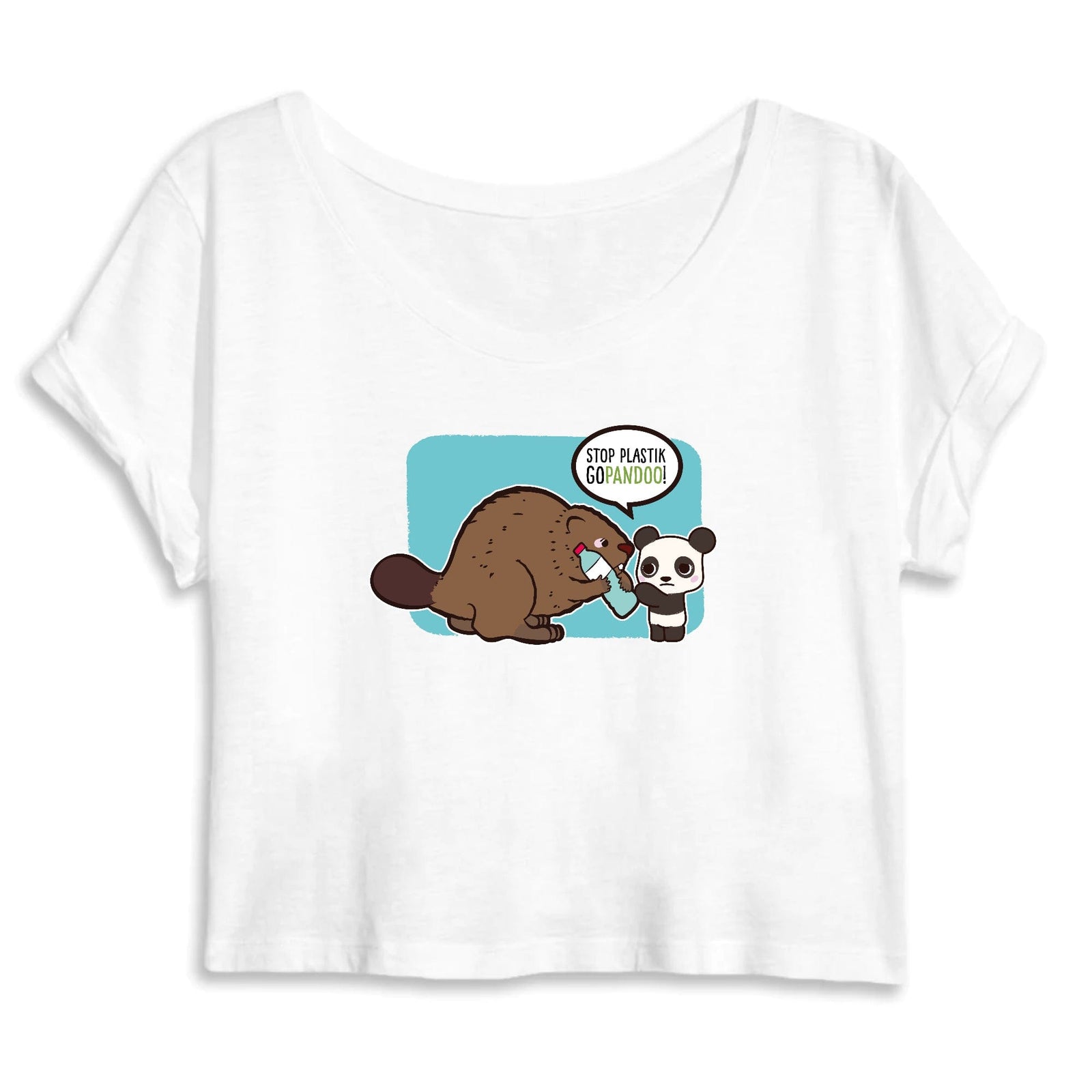 T-Pop Mantis - Crop top - DTG S / White Crop Top aus Bio-Baumwolle | Bieber