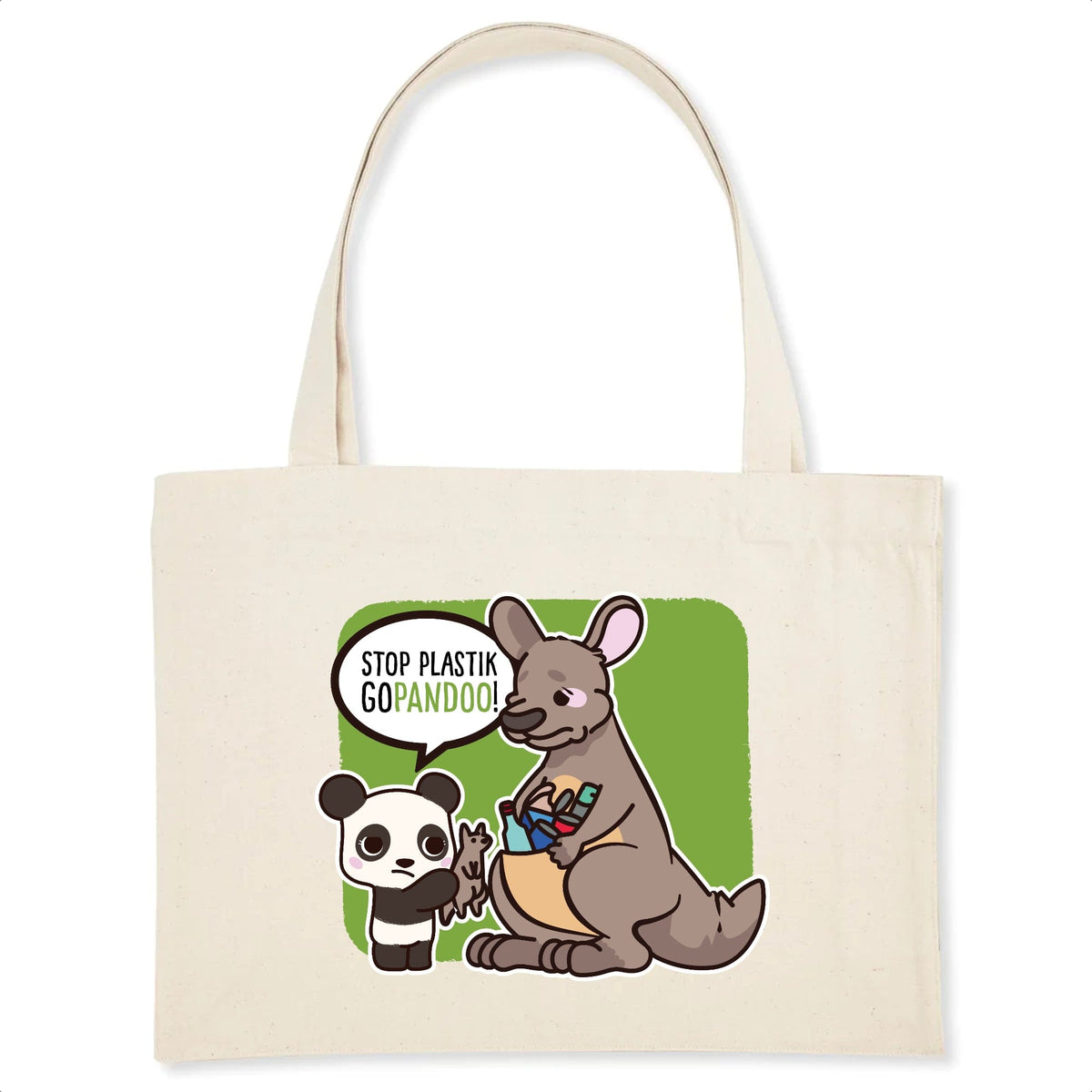 T-Pop Shopping Bag Stanley/Stella blanc cassé - DTG Unique / White Einkaufstasche aus Bio-Baumwolle | Känguru
