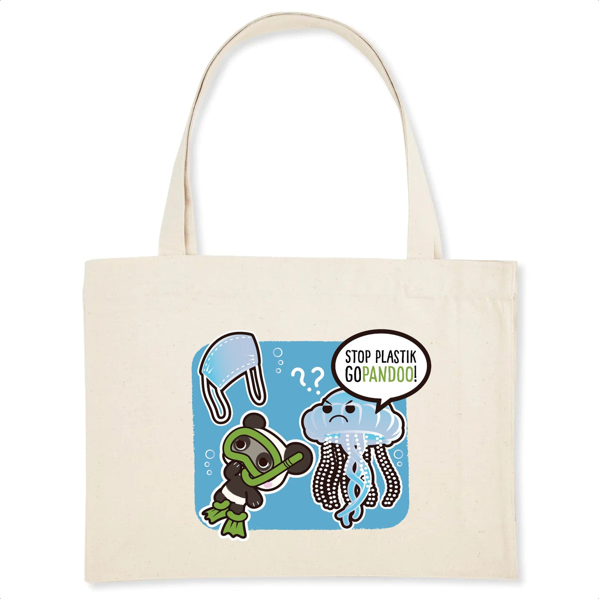 T-Pop Shopping Bag Stanley/Stella blanc cassé - DTG Unique / White Einkaufstasche aus Bio-Baumwolle | Qualle