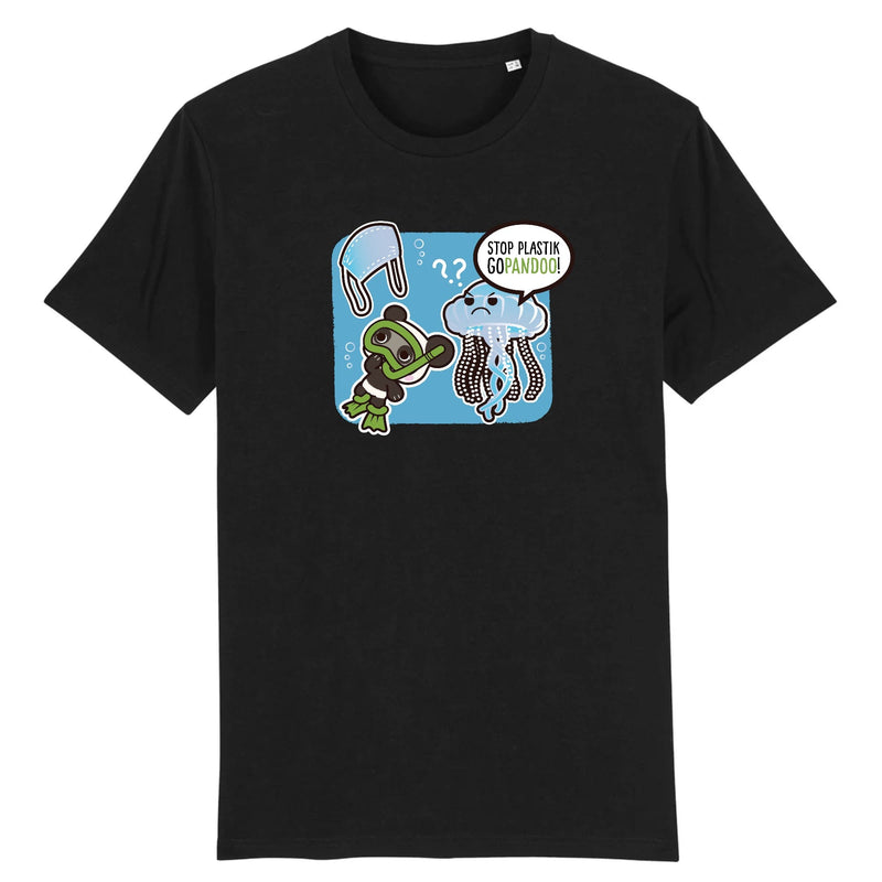 T-Pop Stanley/Stella Rocker - DTG XS / Black T-Shirt Stop Plastik aus Bio-Baumwolle | Unisex | Qualle