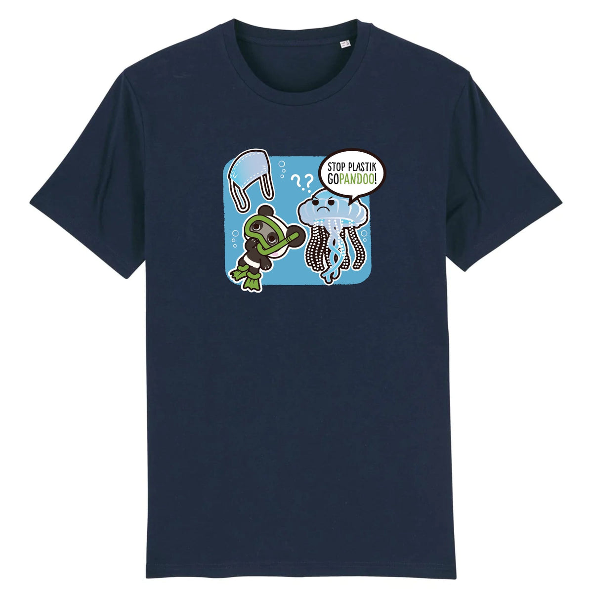 T-Pop Stanley/Stella Rocker - DTG XS / Navy T-Shirt Stop Plastik aus Bio-Baumwolle | Unisex | Qualle