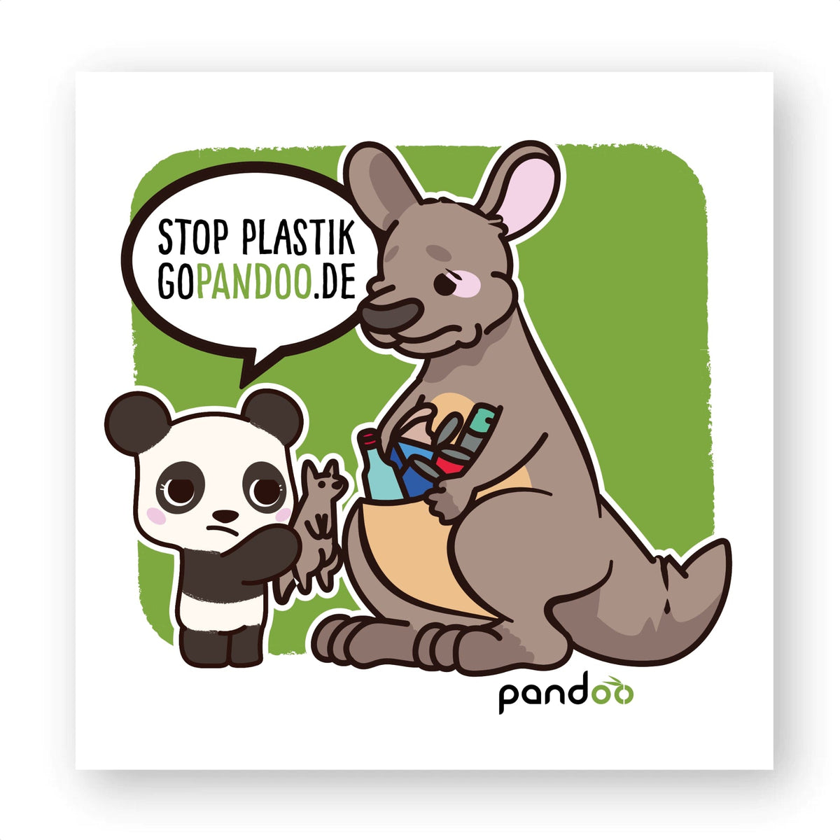 T-Pop Sticker carrés - 20 - Vinyle 5 cm / White Sticker | 20 Stück | Känguru