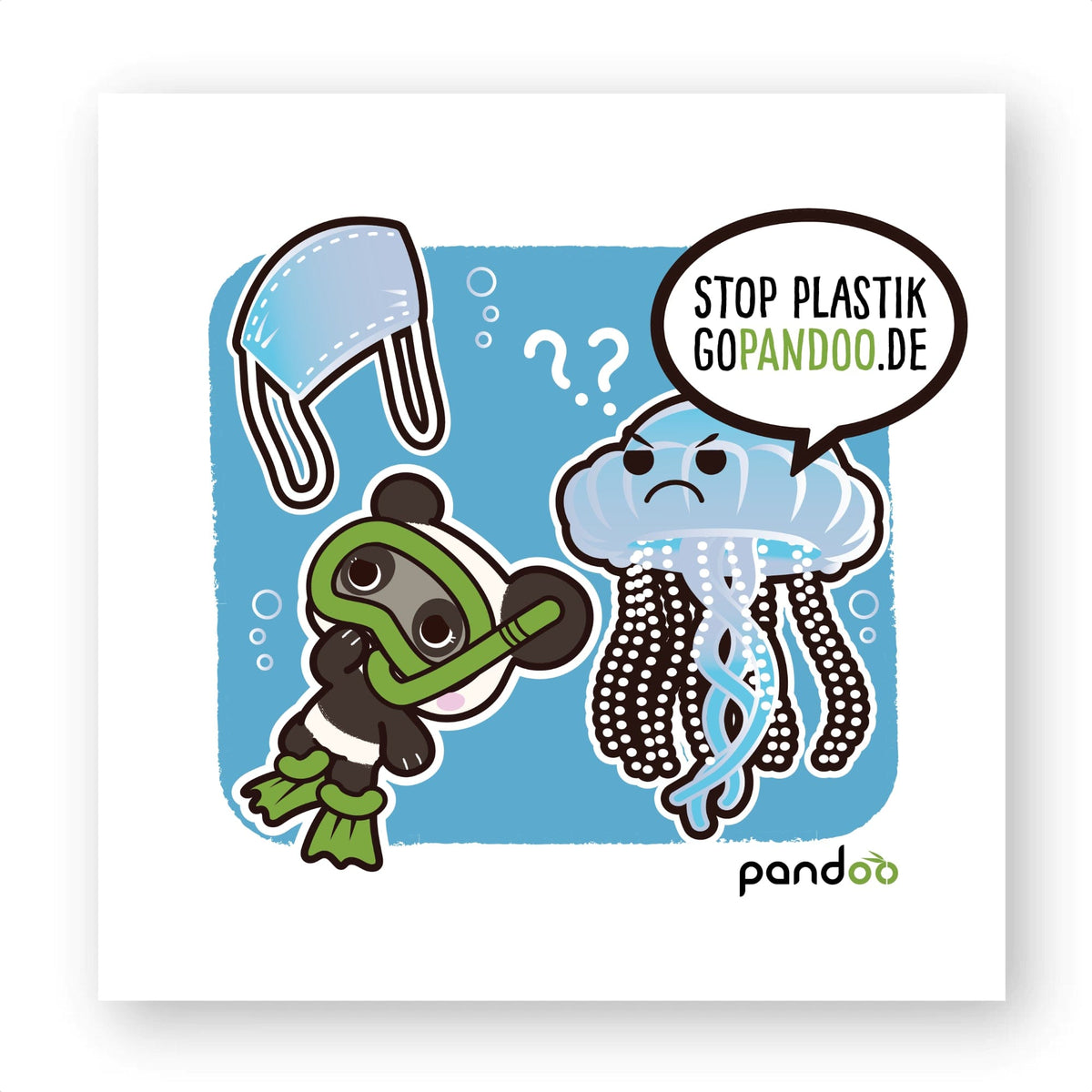 T-Pop Sticker carrés - 20 - Vinyle 5 cm / White Sticker | 20 Stück | Qualle