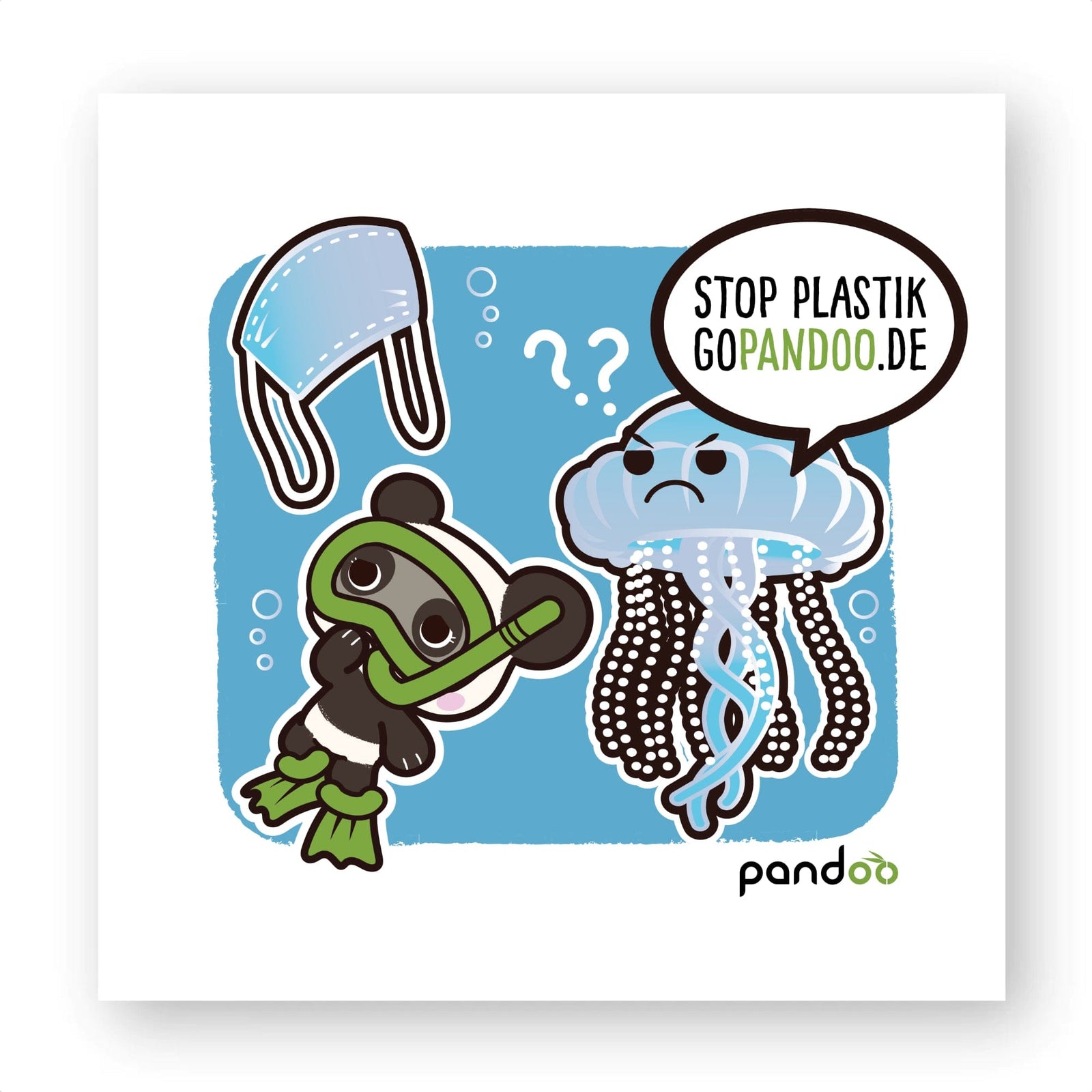 T-Pop Sticker carrés - 20 - Vinyle 5 cm / White Sticker | 20 Stück | Qualle