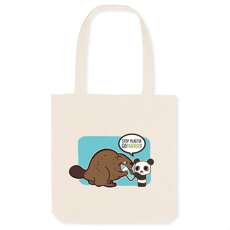 T-Pop Totebag Stanley/Stella blanc cassé - DTG Unique / White Tragetasche aus Bio-Baumwolle | Bieber