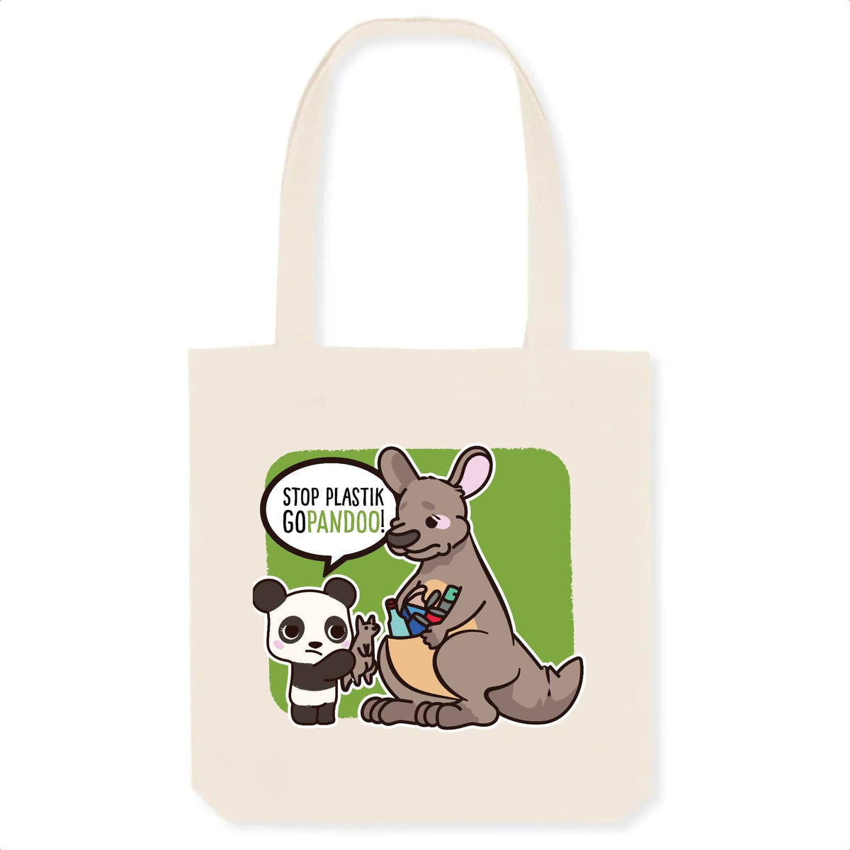 T-Pop Totebag Stanley/Stella blanc cassé - DTG Unique / White Tragetasche aus Bio-Baumwolle | Känguru