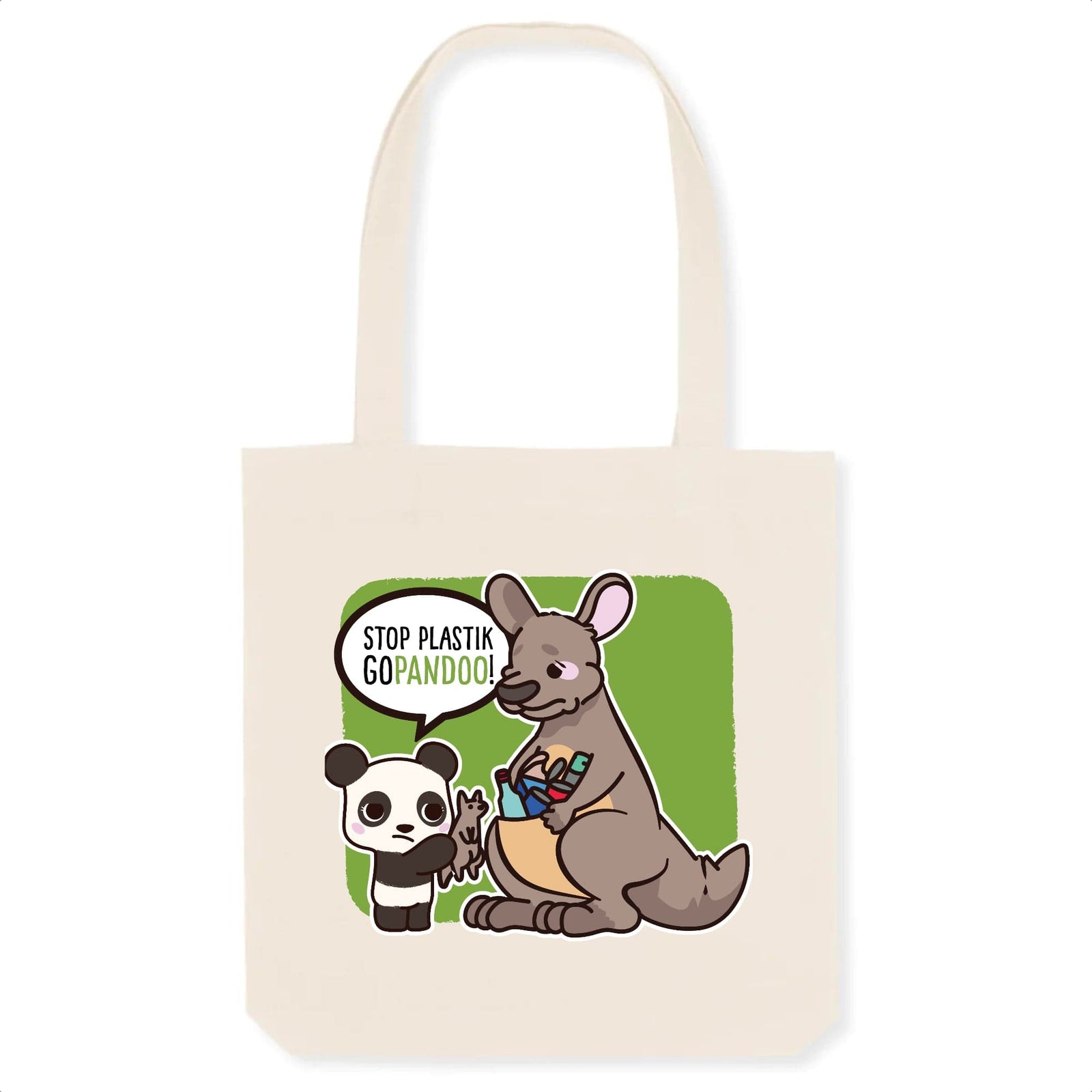 T-Pop Totebag Stanley/Stella blanc cassé - DTG Unique / White Tragetasche aus Bio-Baumwolle | Känguru