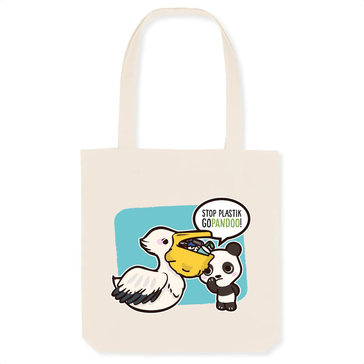 T-Pop Totebag Stanley/Stella blanc cassé - DTG Unique / White Tragetasche aus Bio-Baumwolle | Pelikan