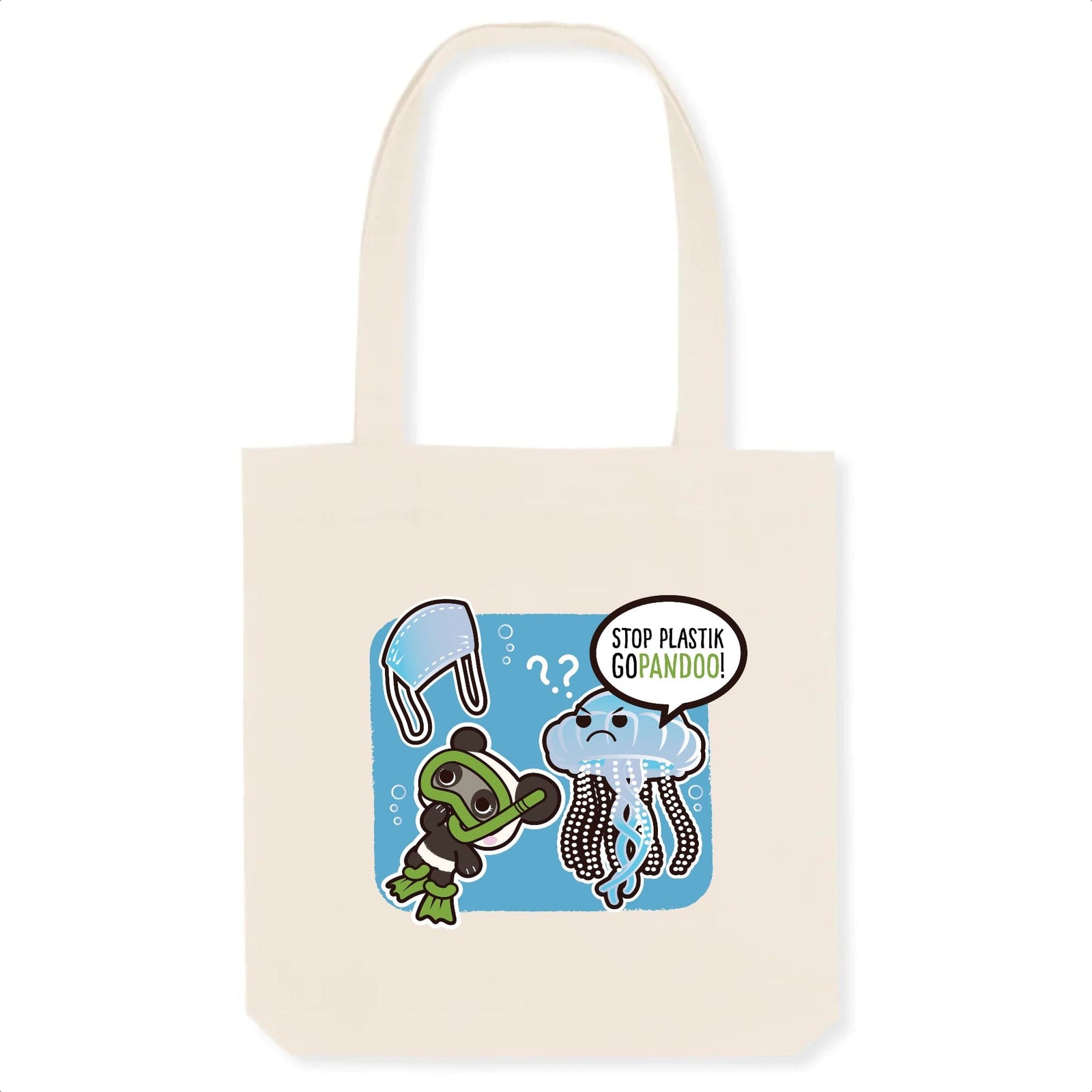 T-Pop Totebag Stanley/Stella blanc cassé - DTG Unique / White Tragetasche aus Bio-Baumwolle | Qualle